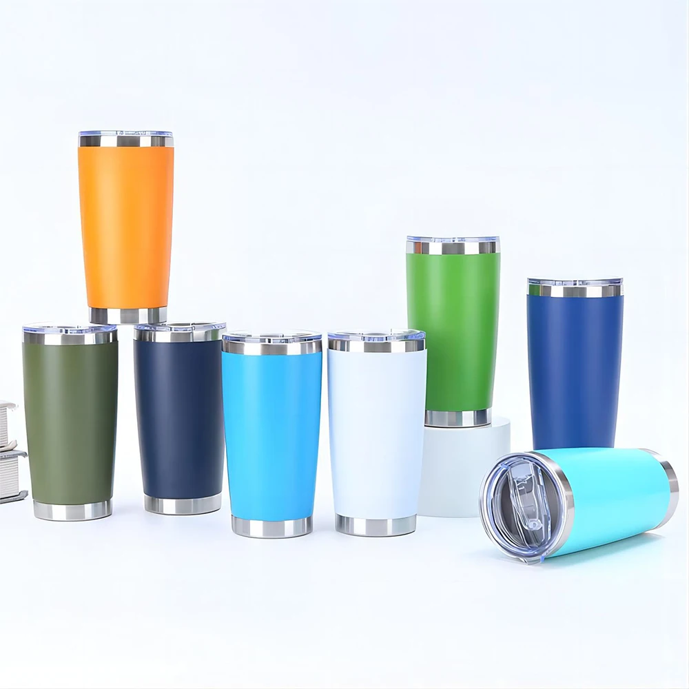 2024 Wholesale Customizable 20oz Stainless Steel Travel Thermal Vacuum Coffee Mug with PP Lid Eco-Friendly Drinkware with Straw