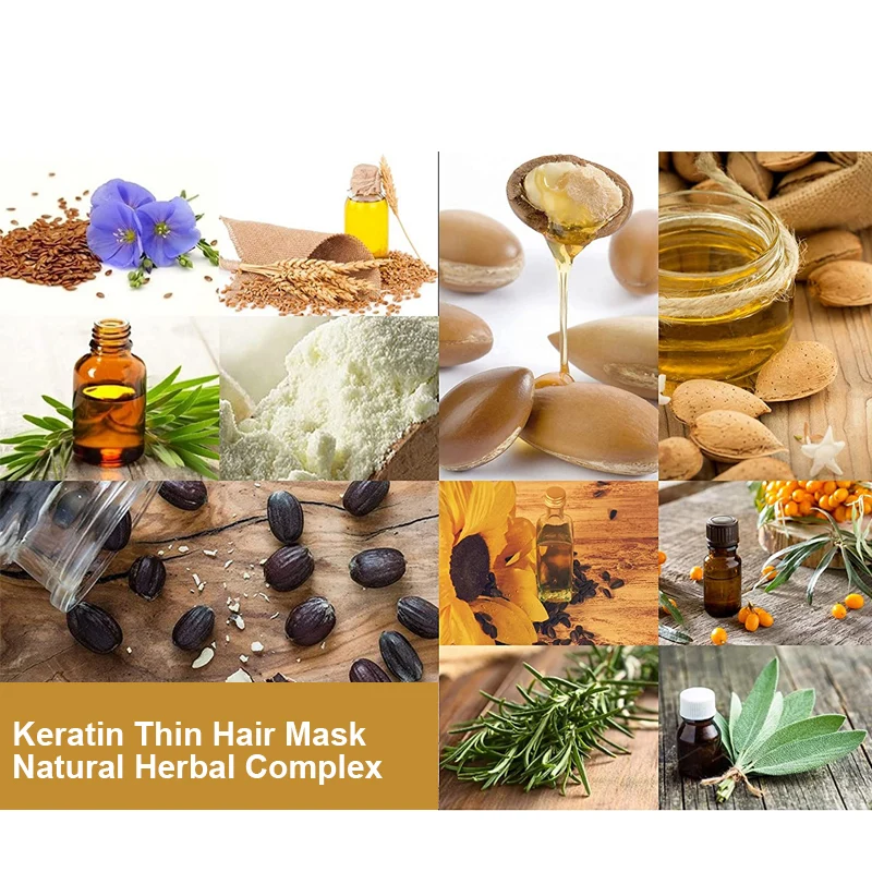 OEM ODM Vitamins Keratin Hair Mask Deep Conditioner Biotin Protein With Castor Oil Repair For Dry Damaged And Color Treated Hair