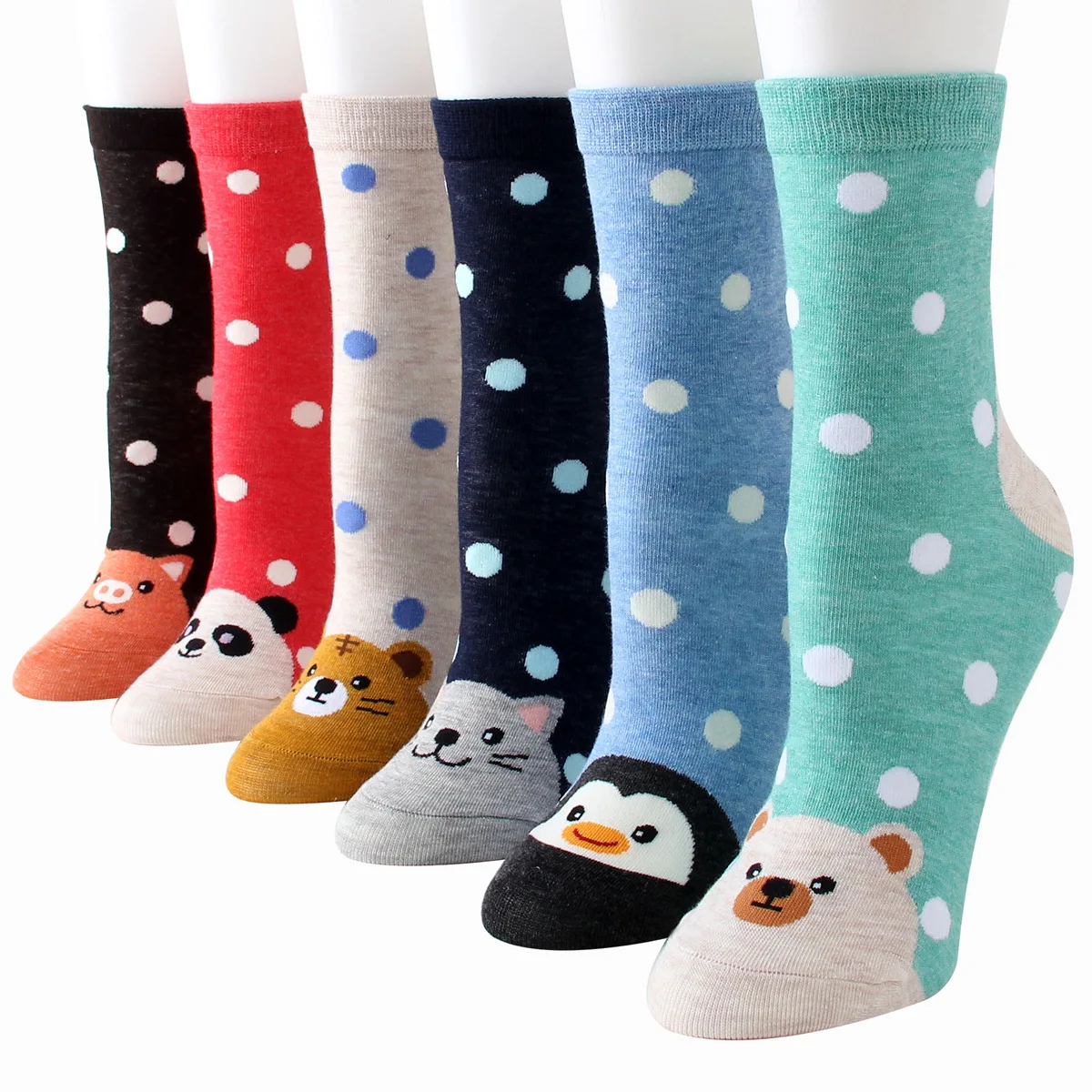 Newest products Low Moq cotton cute ladies girls crew socks cute funny novelty animal cozy socks wholesale price woman socks