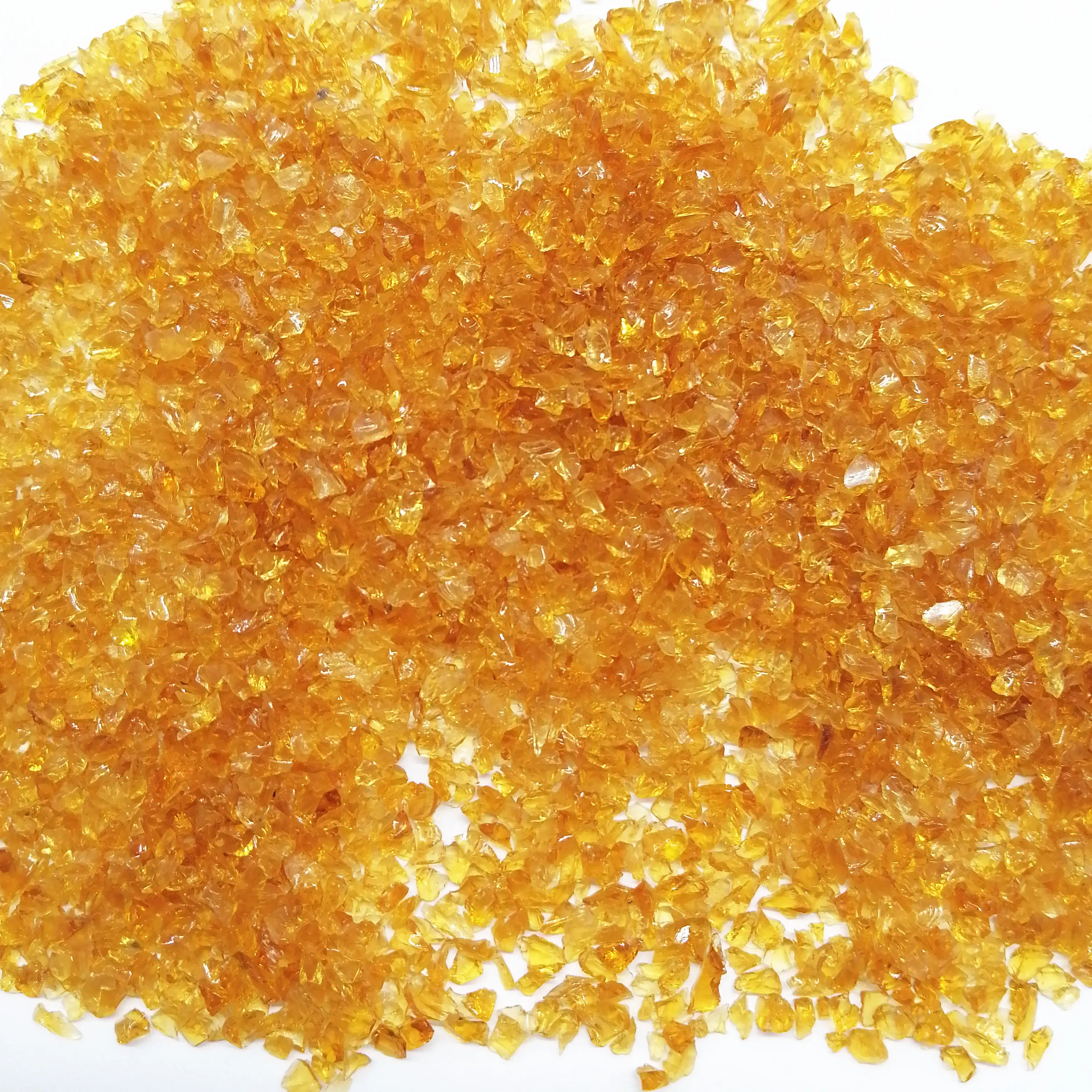 Hot sale manufacturer amber 1-3mm aggregate broken crushed glass chips used for terrazzo floor and tile