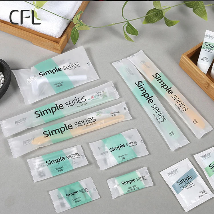Wholesale Green Eco Friendly Disposable Hotel Guestroom Bath Amenities Slippers In White Packaging