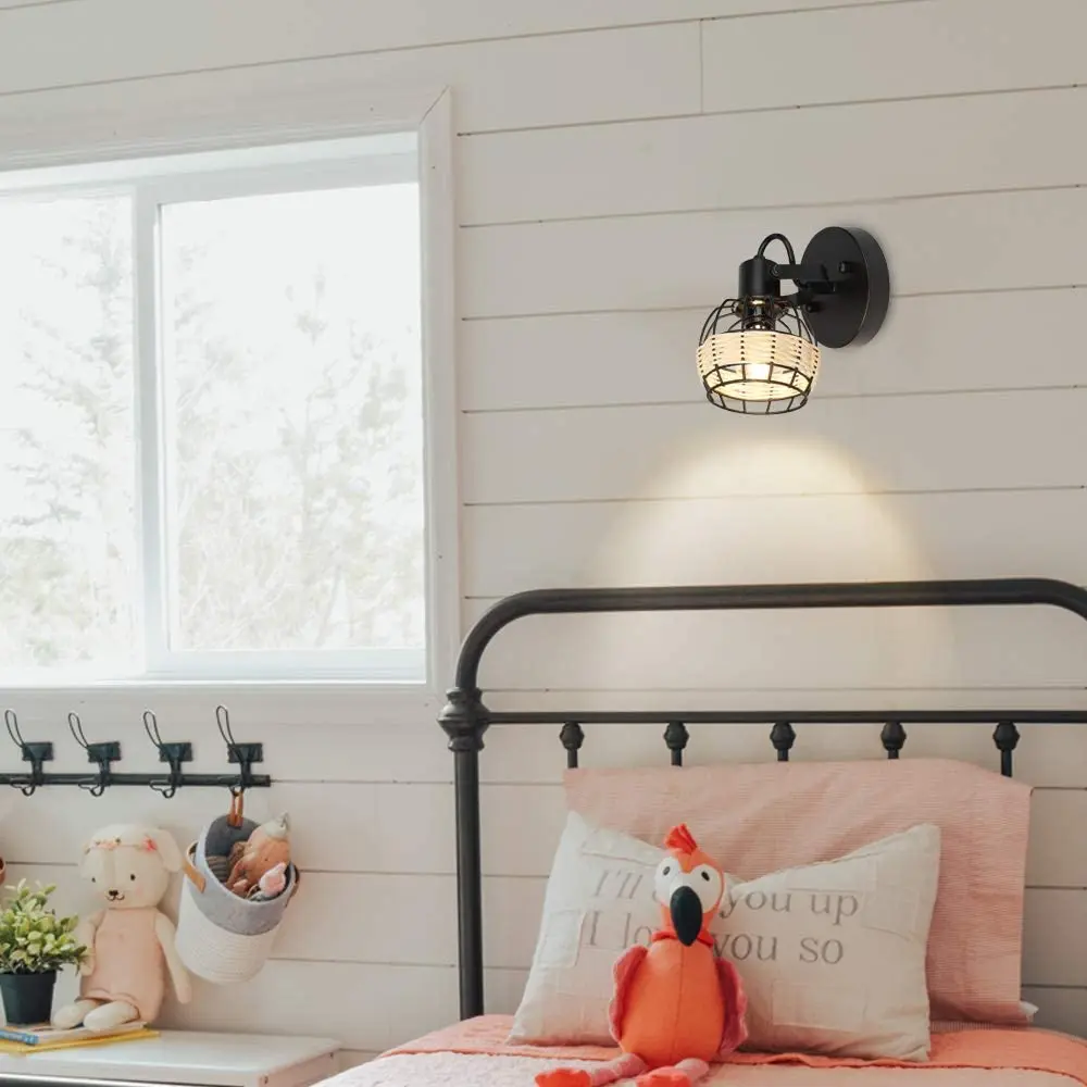 Hot Sale Rattan Bamboo Coastal E12 Wall Lamp Wall Mounted Light for Hotel Villa