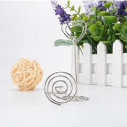 
Metal Table 85 mm hight Stand Card Holder Heart Ring Shape picture holder Card Photo Wedding Party Office Desk Name Holder 