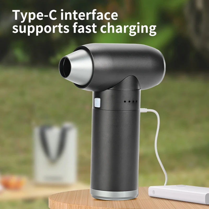 100000rpm Mini Portable Hand Turbo Fan Jet Electric Air Blower Rechargeable Air Duster Turbofan for Outside Computer BBQ Fan