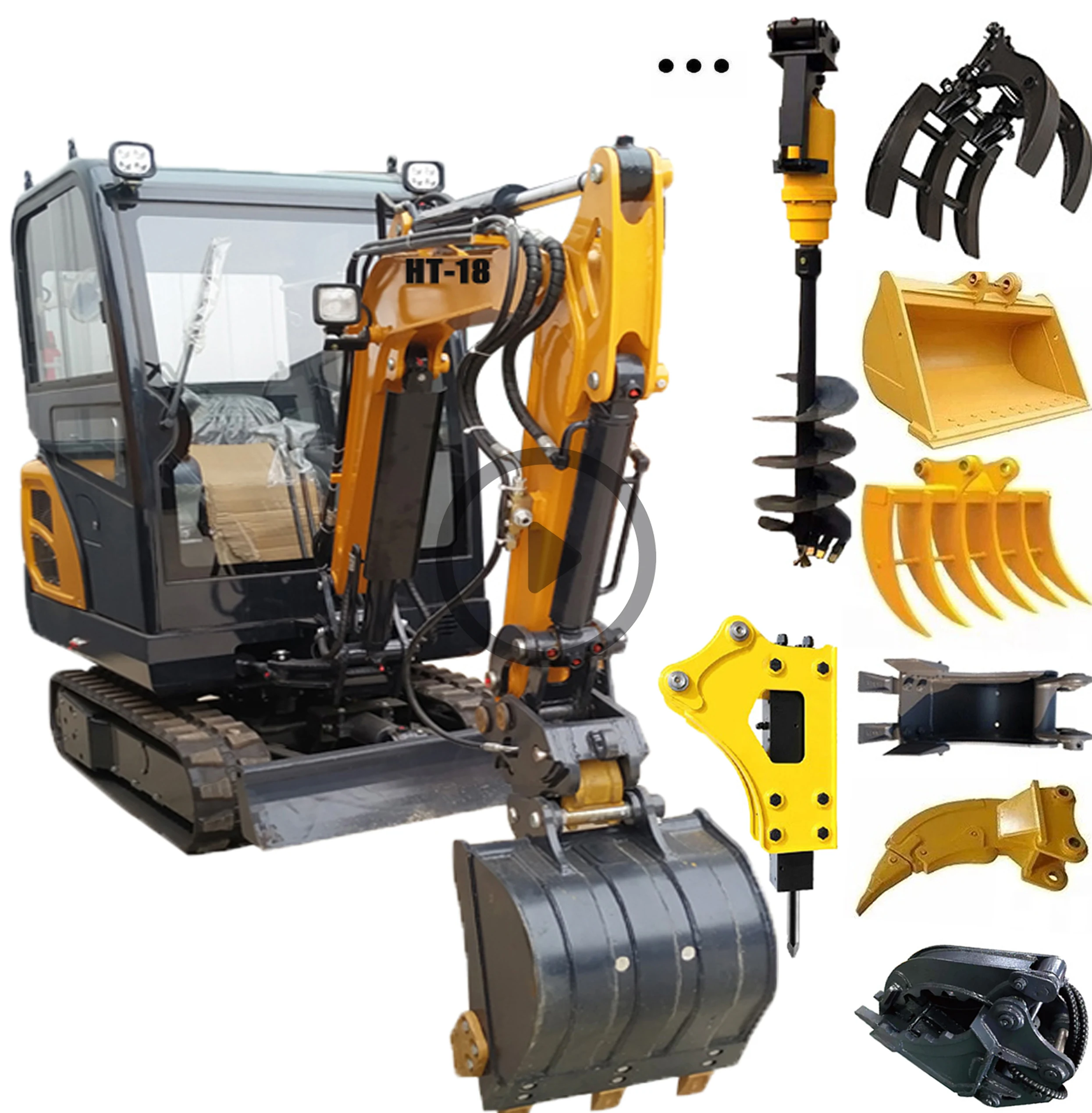 HT18  ht10 ht15 ht20 ht08 HighTop1.8Ton MiniExcavators 1 Ton,Minibagger 800 Kg With Ce Iso