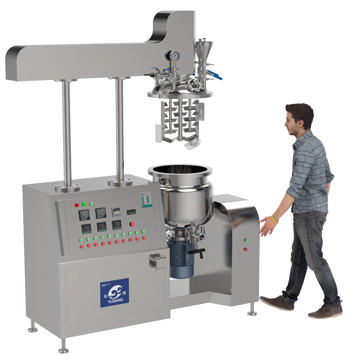 APVO Vacuum Emulsifying Electrical Heat and Cool Mixing Tank Make Shaving Foam Mixer Machine