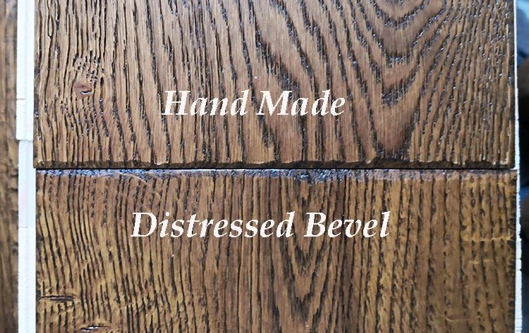 Rustic style 190 mm wide chiseled and distressed edges European oak parquet wood engineered flooring