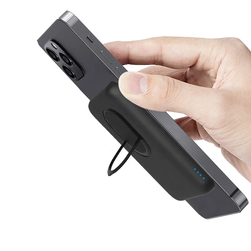 Магнитный Power Bank 5000 мА/ч, 15 Вт Беспроводное зарядное устройство для быстрой зарядки Power bank встроенный магниты USB-C зарядный внешний аккумулятор для iPhone