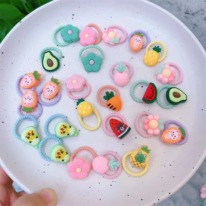 2024 Mylulu Hot Sell Children Cute Candy Color Small Mini Thumb Hair Ties Set Lovely Rubber Bands Girls Hair Accessories For Kid