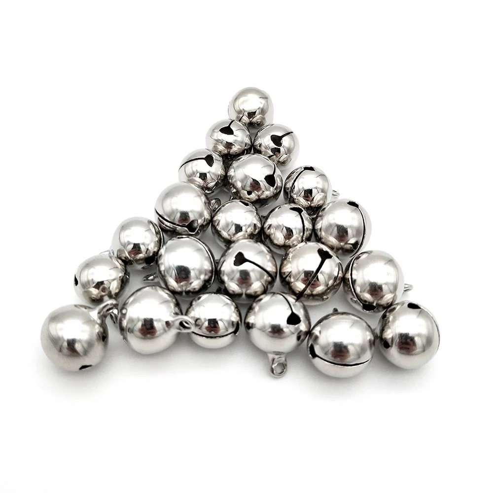 Promotional 12mm width silver color metal decoration craft DIY making small bell xmas decorative jingle bell for gift