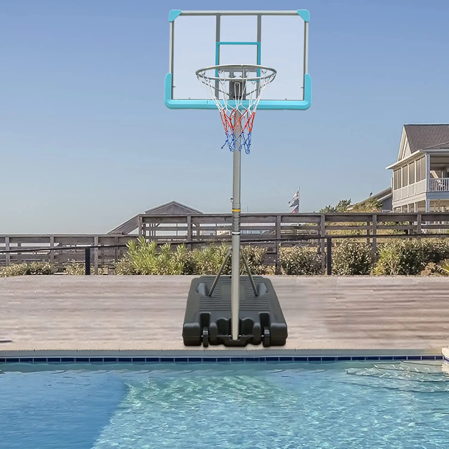 Custom Swimming Pool Side Basketball Game Water Sports Toy Basketball Hoop Stand for Kids swimming pool basketball hoop
