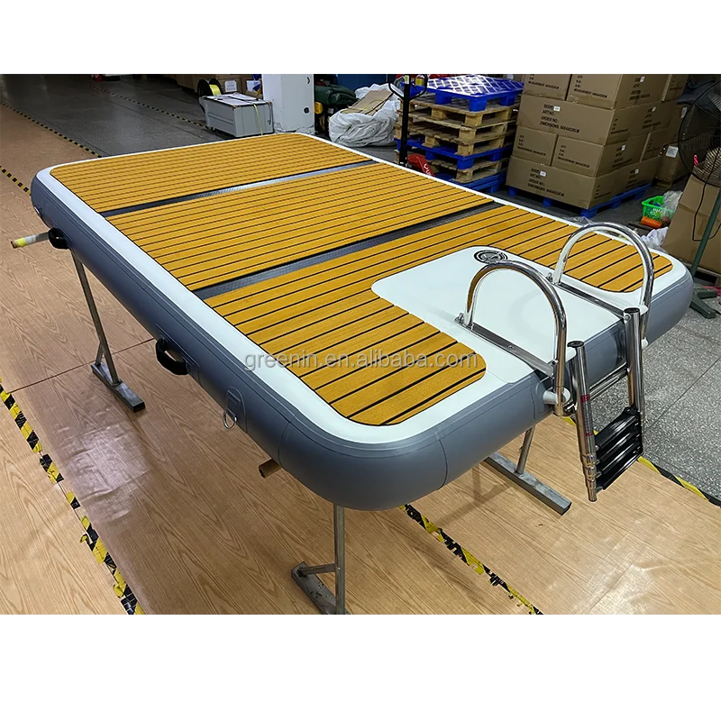 Inflatable motor boat dock pontoon boat floating dock hebei rongyida inflable sybrincolin platform for boat float dock platform