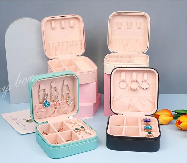 Cheap Portable Travel Quality Jewelry Organizer Case Storage Box Bags with Zipper