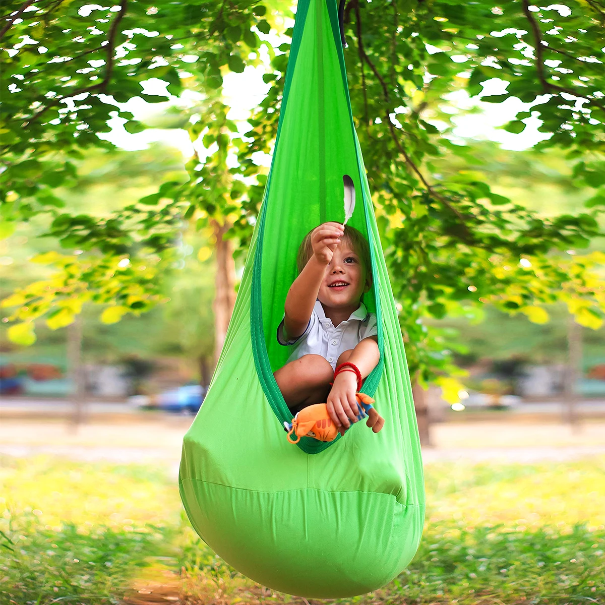 
Home Indoor Kids Hanging Therapy Hammock Nest Chair With Cushion Outdoor Children Sensory Pod Swing Seater Play Sets For Toddler 