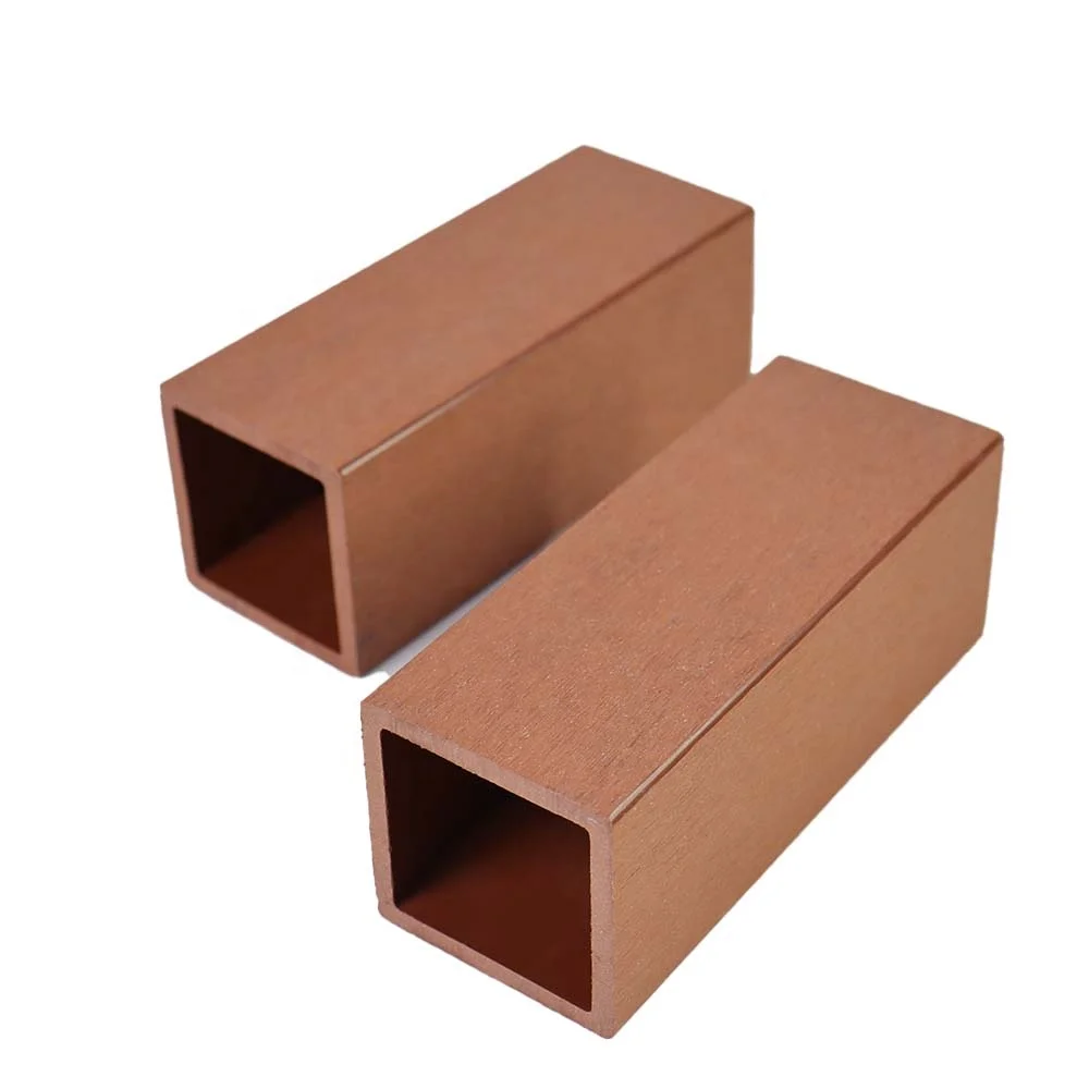 Outdoor decoration wpc square tube hollow for pergola fence rail wood plastic composite wpc timber tubes