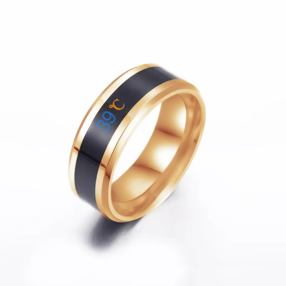 Hot Style Feeling Warm Temperature Ring Mood Temperature Titanium Steel Jewelry Centigrade Fahrenheit Finger Ring