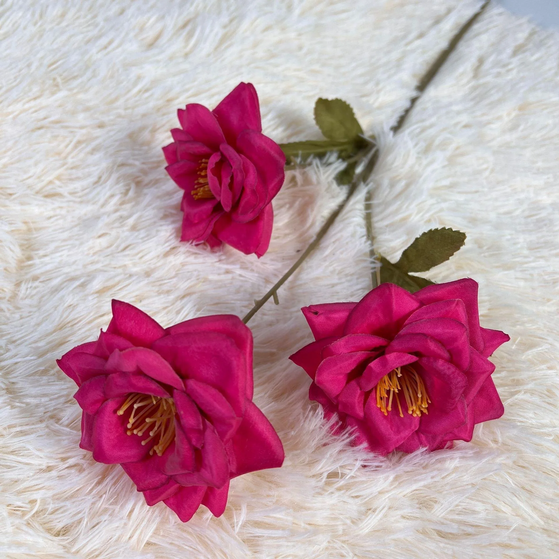 MF-L191Wedding Silk Hot Pink Rose Fushia Flowers Arrangement Lily Fuchsia Artificial Loose Flowers