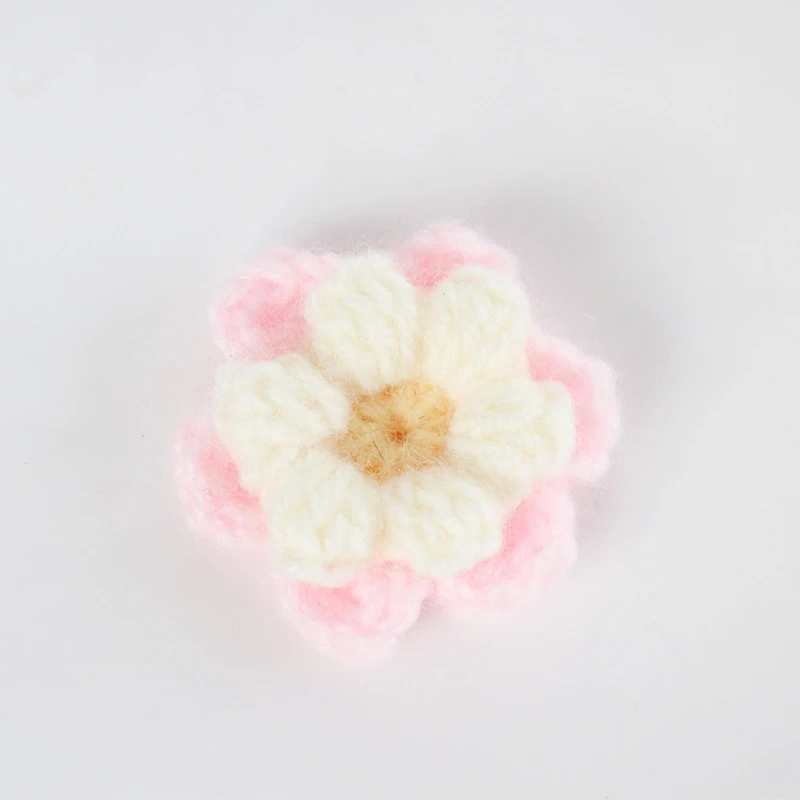 Handmade Colorful Clothes Saw Bags Bucket Hats Craft Party Decorate Peach Flower Patch Crochet Poppy Pattern Free