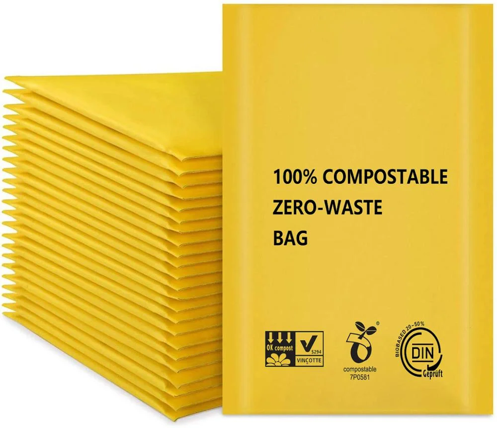 
free sample 100% compostable Kraft bubble padded envelope mailer bags customize logo 