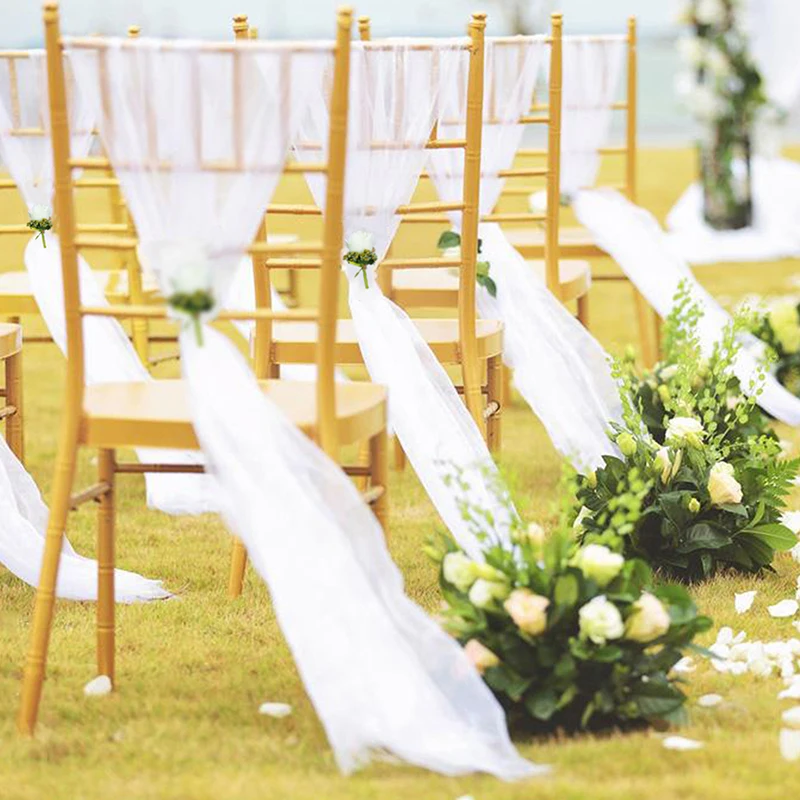 Tulle Roll Crystal Organza Sheer Fabric For Birthday Party Backdrop chair covers  Wedding  Sashes decoration Yarn