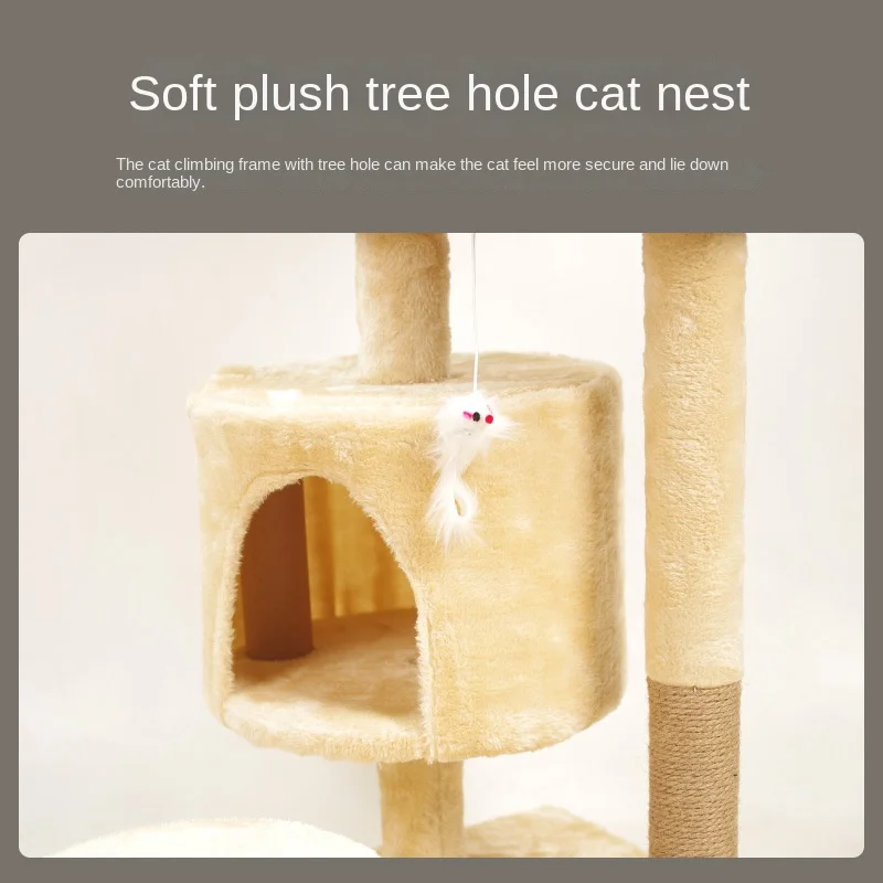 Hot Sale Toy Cat tower Indoor Pet Furniture Luxury Wooden Cat Condo Sisal Climbing Post Cat Tree