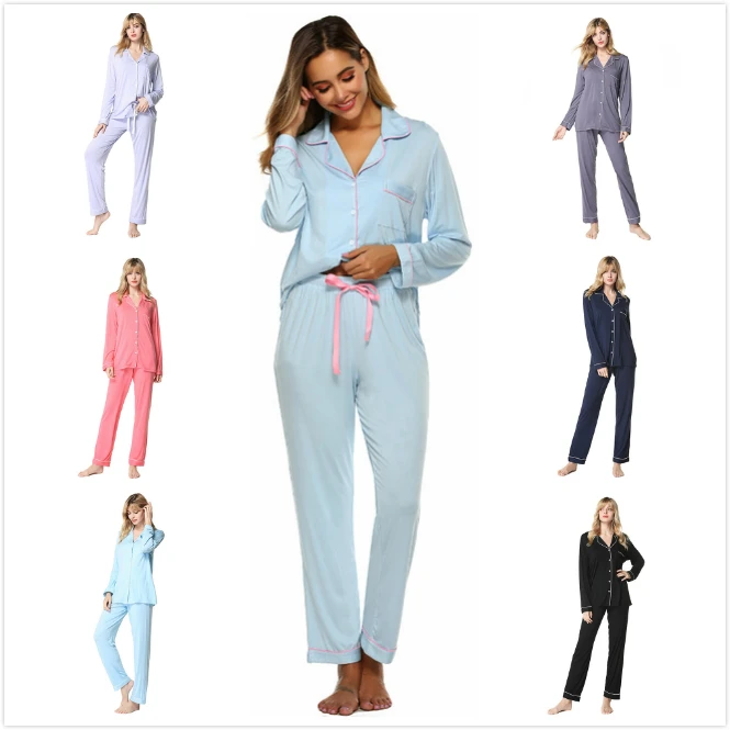 Оптовая продажа, две штуки, одежда для отдыха, сексуальные, для взрослых, повседневные, креативные женские пижамные костюмы для девочек, бамбуковые пижамные комплекты для женщин