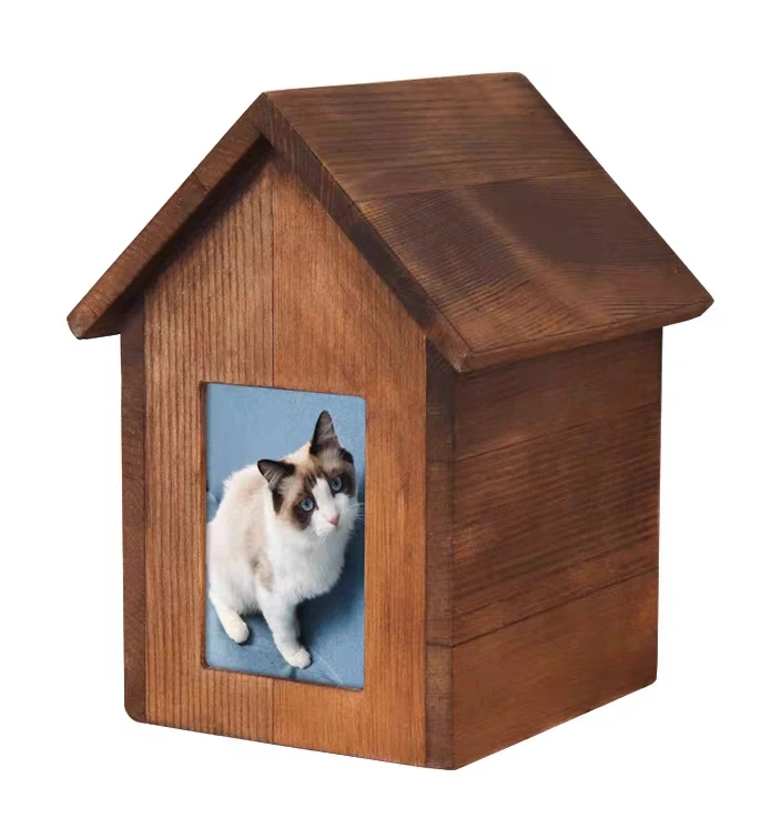 Custom natural wooden pet coffin Pine pet urn Solid wood hamster rabbit parrot cat dog urn