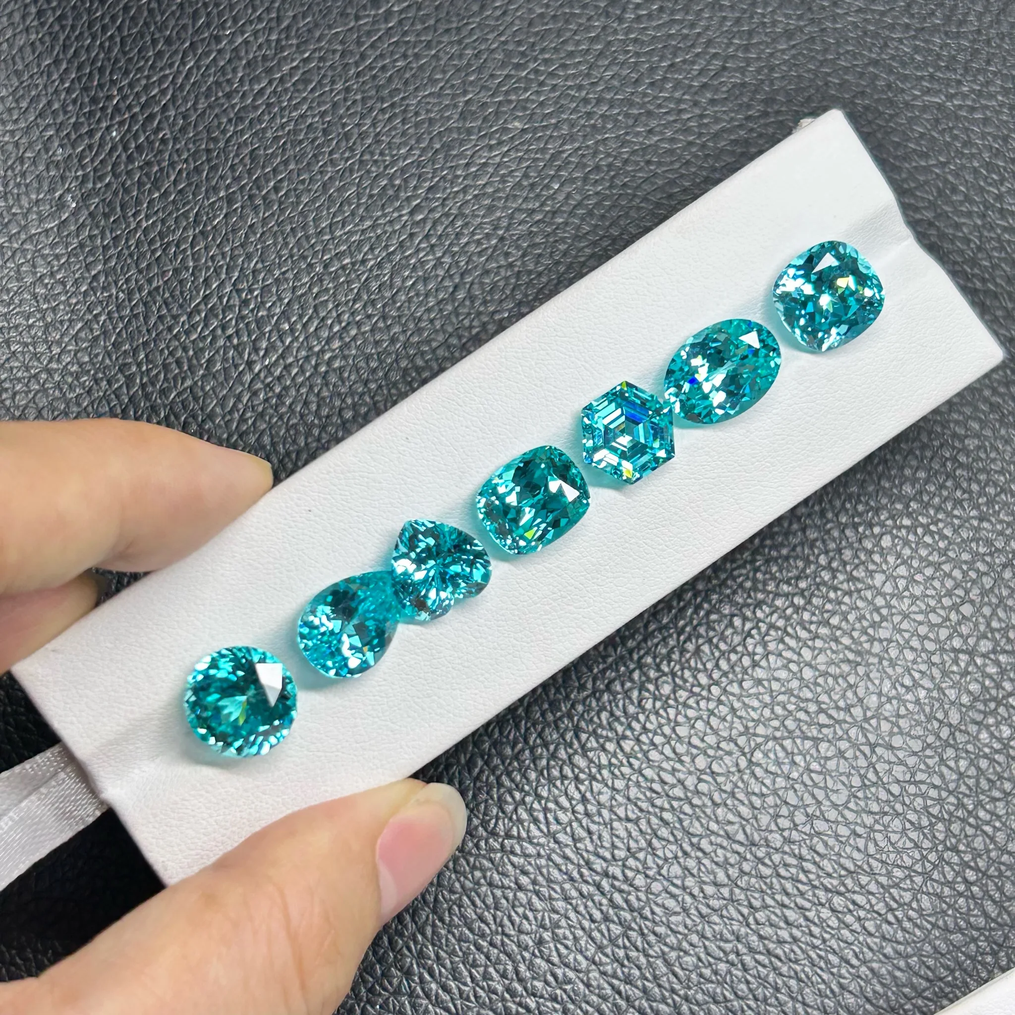 Lab Paraiba Gem Cushion Oval Round Hexagon Oval Pear Princess Cut Blue Paraiba Stones