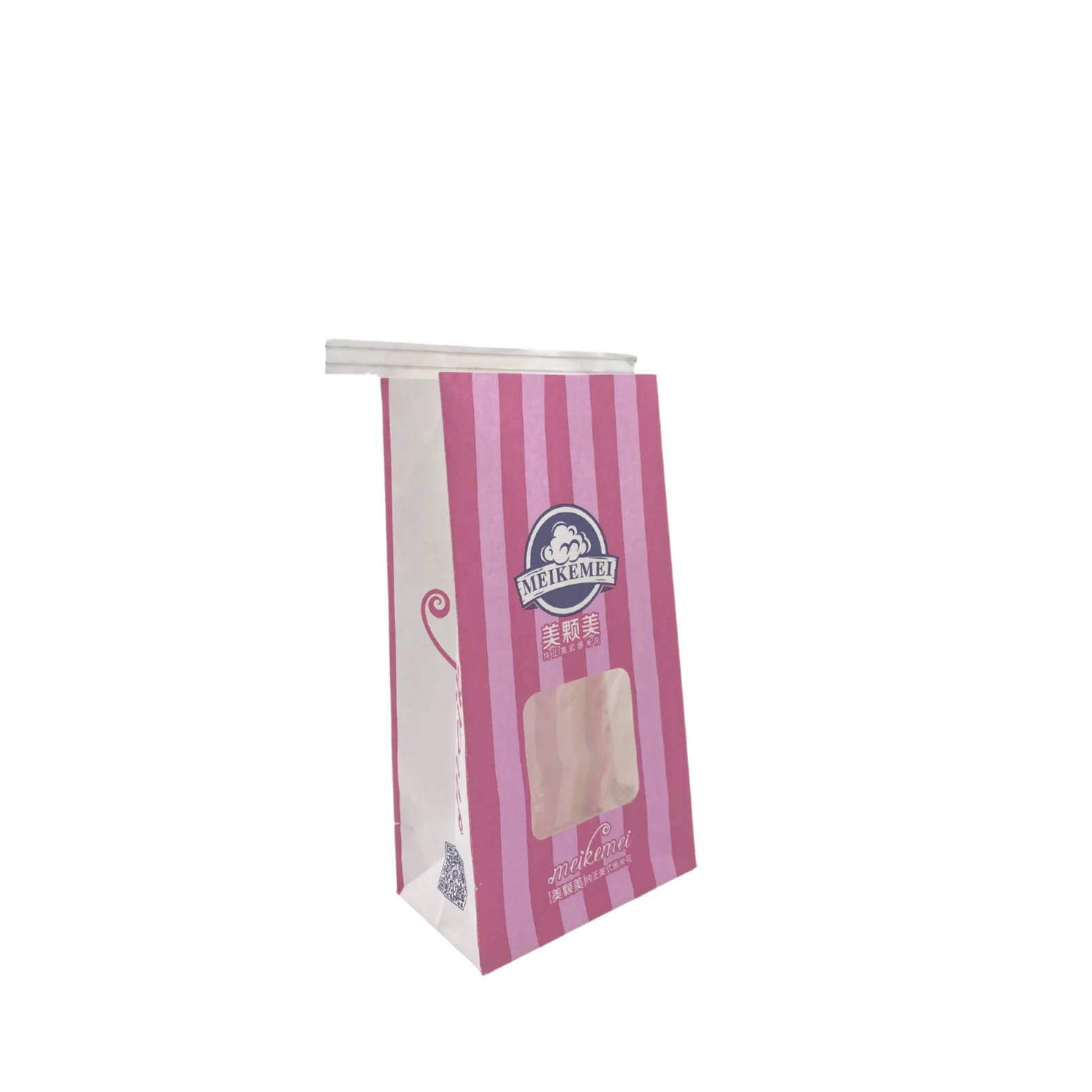 VIVD Design OEM Custom printed Kraft paper PET bag for popcorn with window
