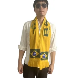 Knit Acrylic  Sports Scarf  USA Italy  Brasil Argentina Custom Men Jacquard Acrylic Football  Fan Scarf For Winter
