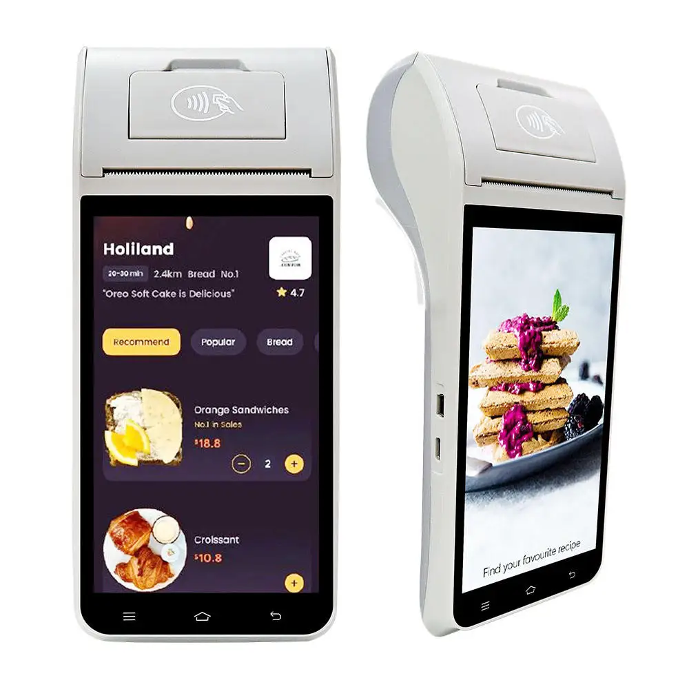 Недорогая портативная 4G Android Pos ZCS Z91 система кассовых терминалов с принтером для мобильной парковки
