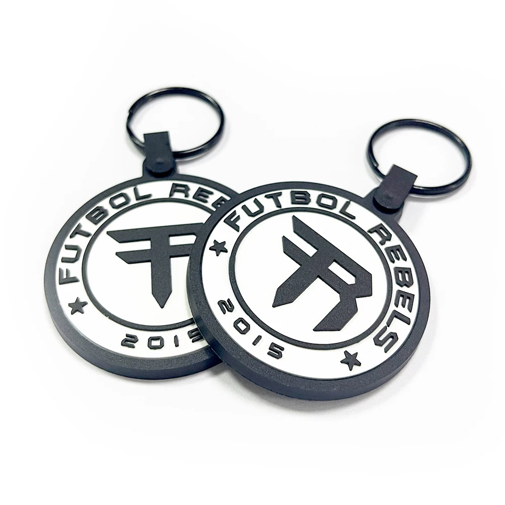 Custom Logo New Soft PVC Rubber Keyring Design Blank Round Shape Keychain