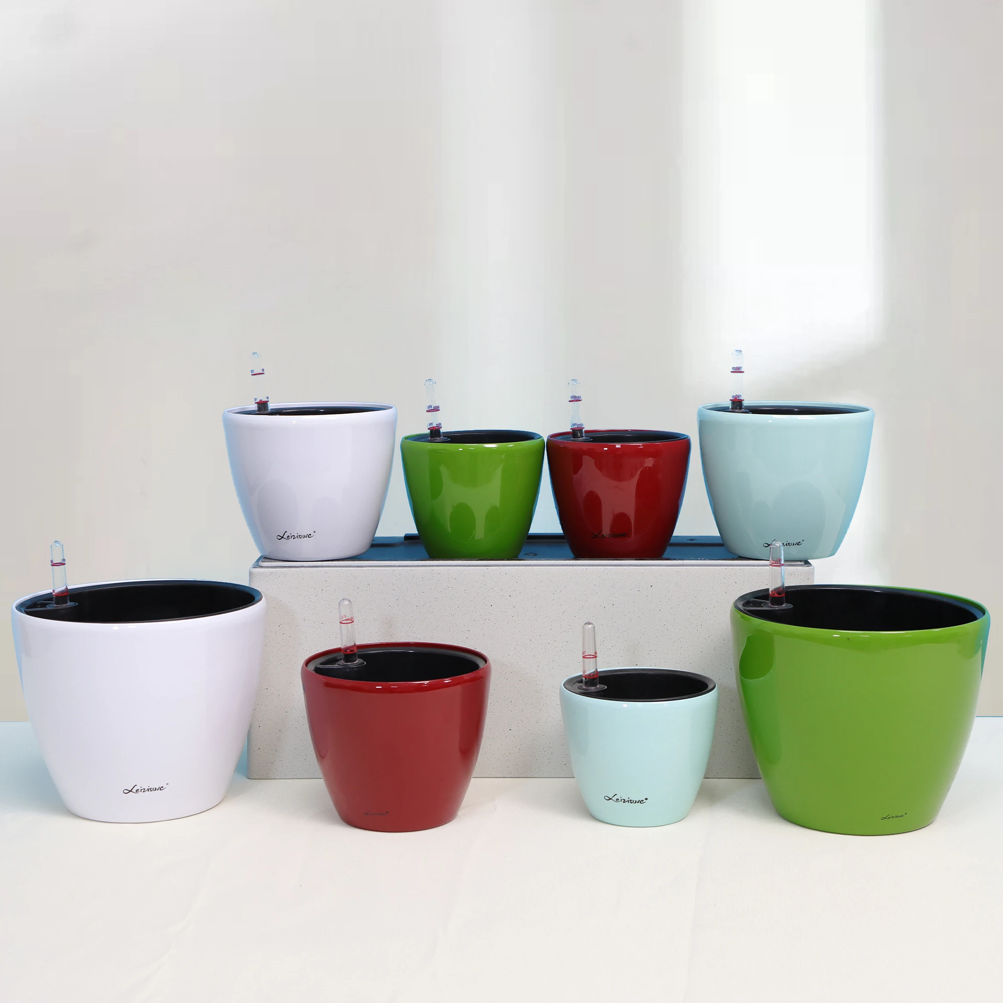 White Plastic Resin Planter Pots for Outdoor Garden Decor HG-0812-1 Succulents Orchid for Home Use