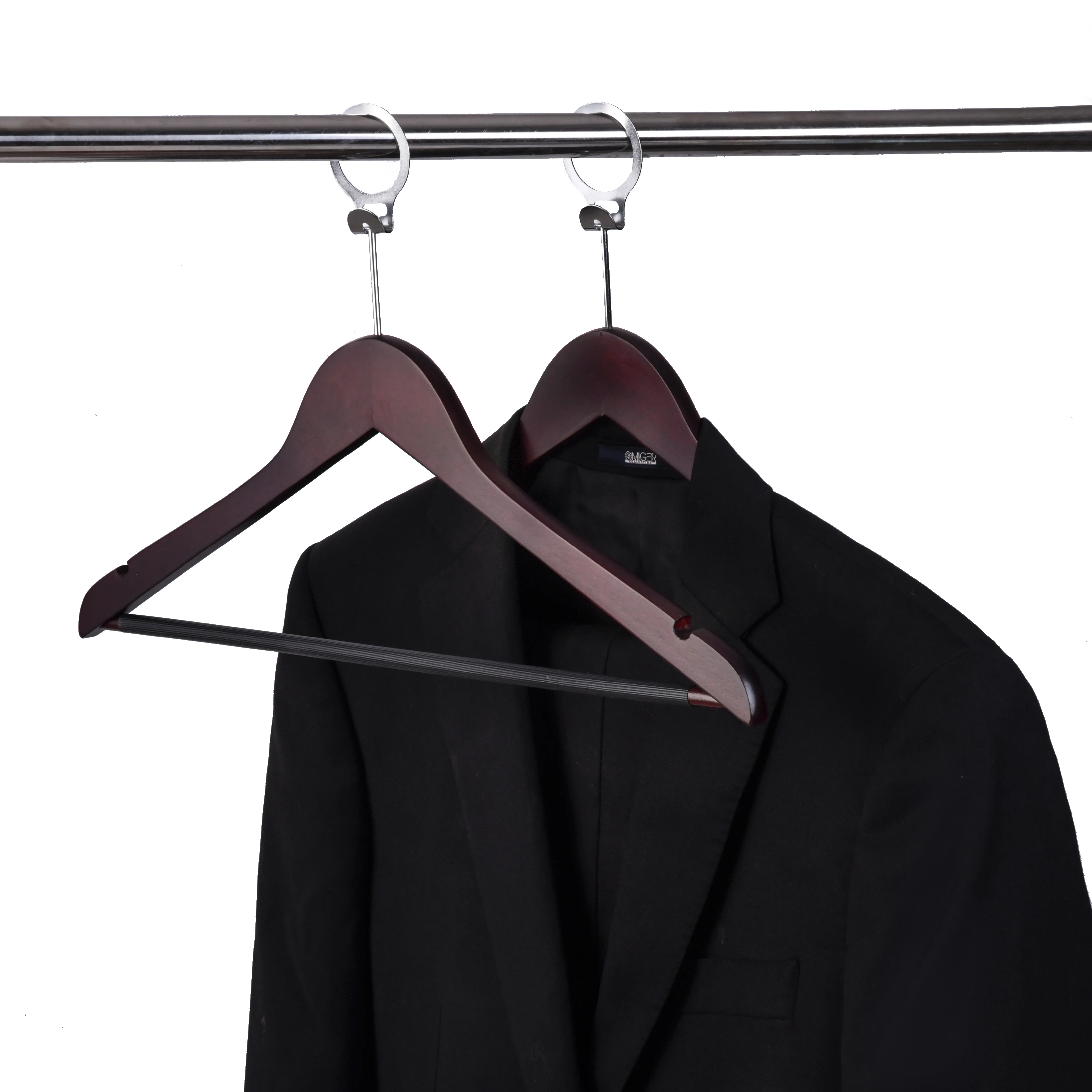 Jason Wholesale Custom Hotel Wooden Hangers with Ring