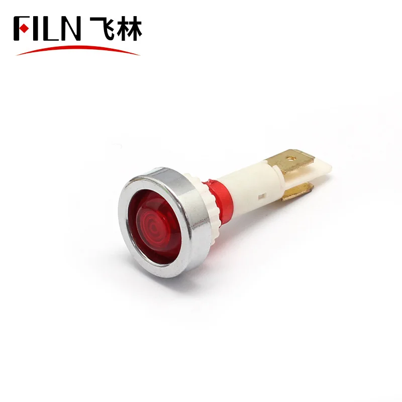 FILN High quality plastic 10mm  12v red yellow color pilot lamp 12 volt led indicator lights without cable