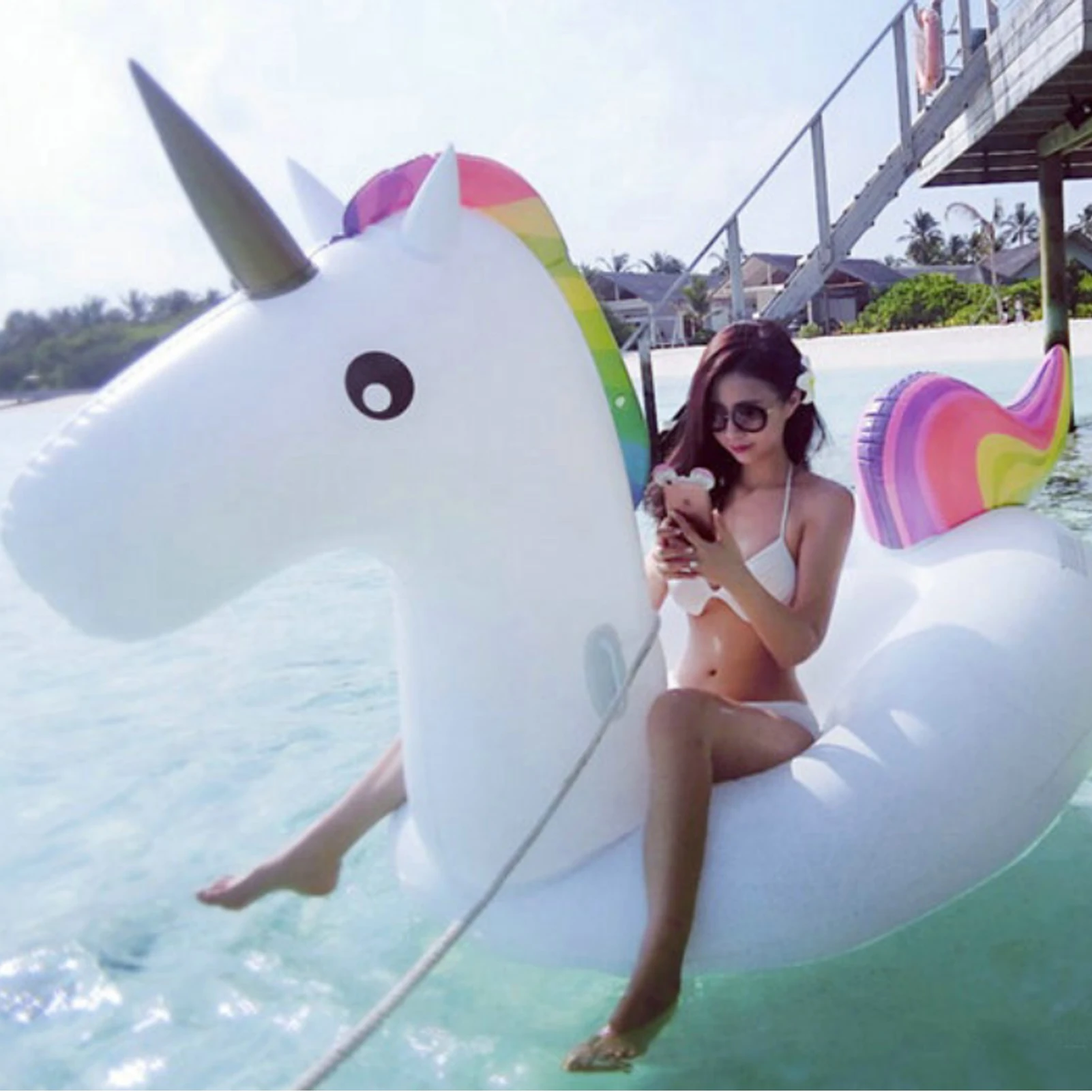 Inflatable Water float Rider Big Unicorn Pool Floats Pool Party Water Toys