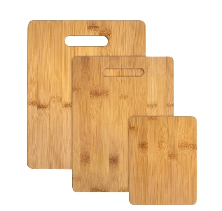 Bamboo 3-Piece Cutting Board Set Kitchen Chopping Blocks With Handle Eco-friendly Large Food Trays