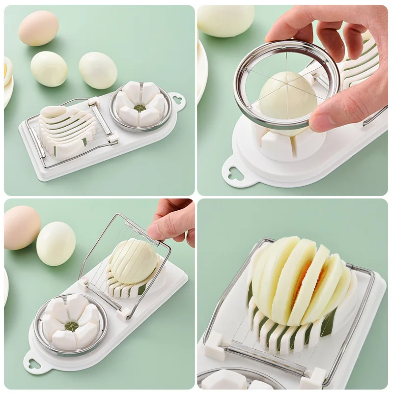 Egg Tools Multifunctional egg cutter Kitchen Eggs Salad tools Strawberry banana fruit Stainless steel Slicer for Kitchen Use