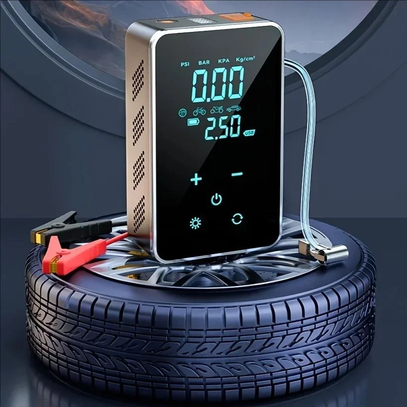 8400MAH Dual Screen Digital Display Car Battery Starter Portable Charger Inflatable Pump  Emergency Starting Power