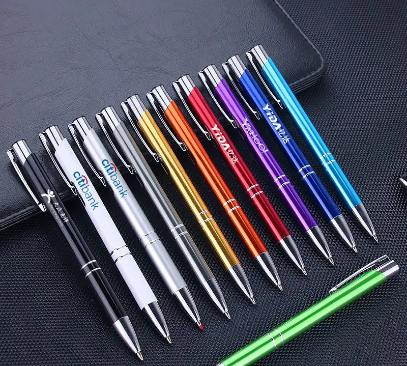 Creative Business Aluminum Rod Gift Pen Beveled Metal Ballpoint Pen Advertising Laser Logo Printing Customizable Promotional