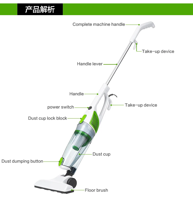 Light And Low Noise 1.2L Large Capacity Dust Cup Wired Hand Held Portable Corded Vacuum Cleaner