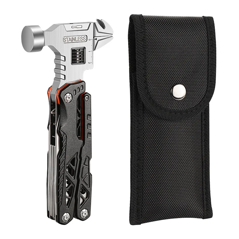 18 in 1 Multifunction Mini Small Multi Purpose Hammer Hand Tool Multi Tool Hammer With Knife for Outdoor Survival