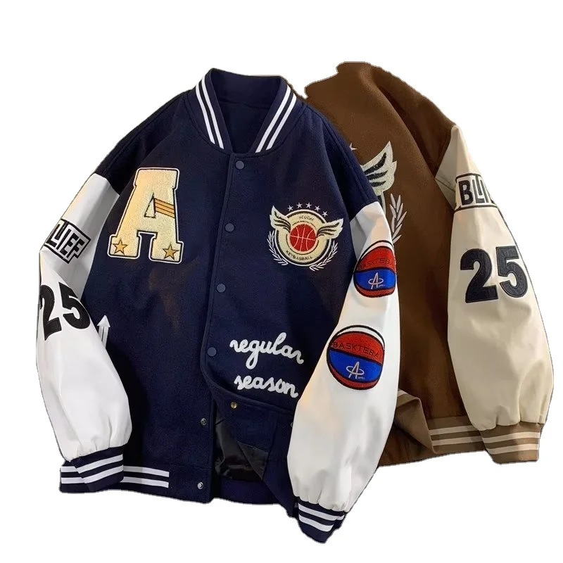 2024 American letter embroidered coat unisex thickened jacket baseball uniform jacket