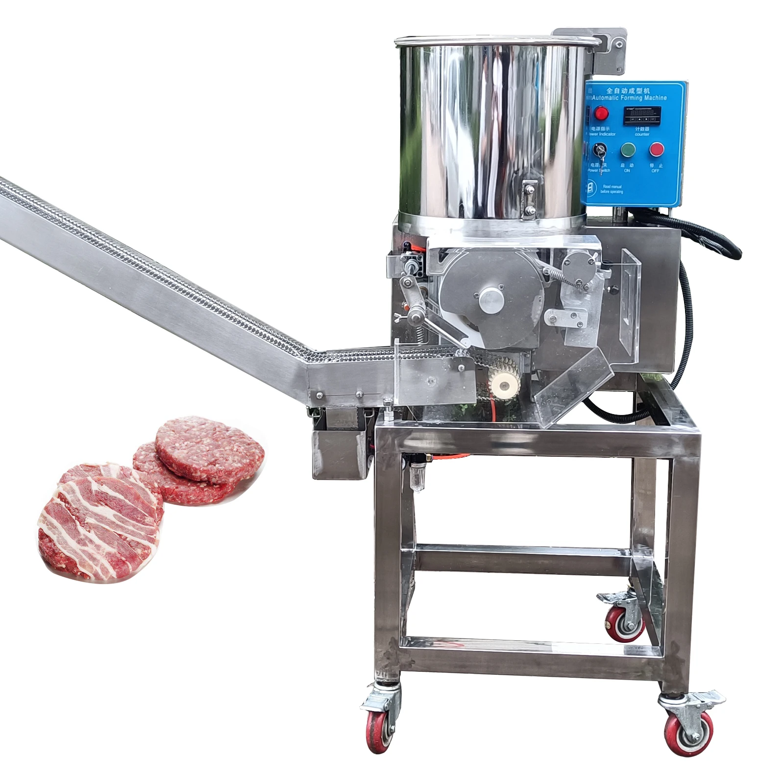 Automatic Commercial Burger Patty Making Machine / Forming / Hamburger Maker For Sale
