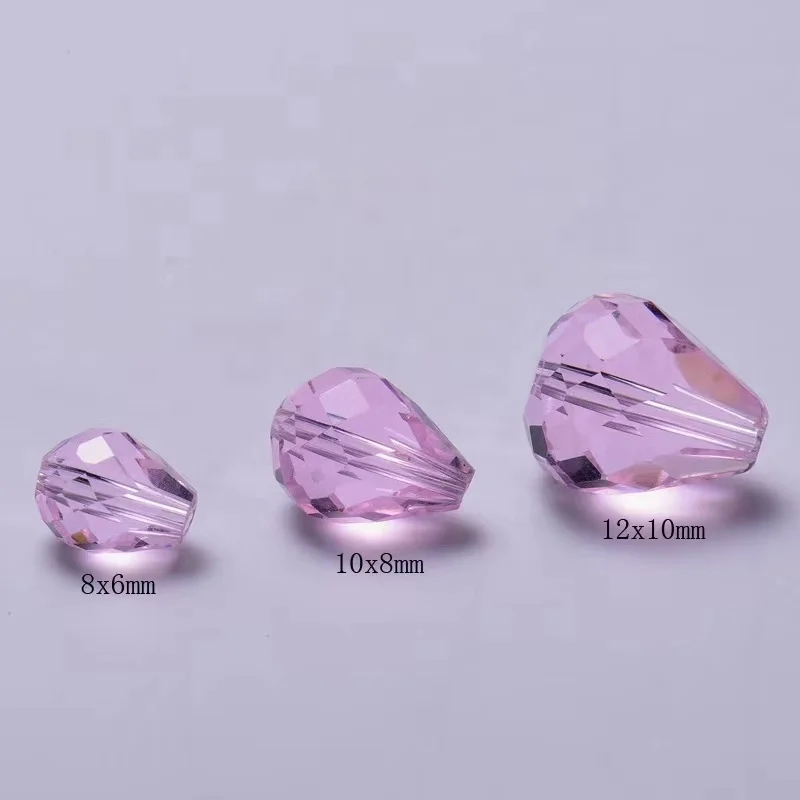 8*6mm 10*8mm 12x10mm drop faceted glass beads