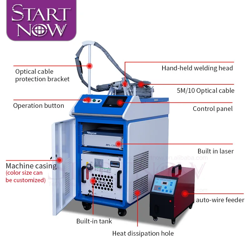 Startnow 1000W 1500W 2000W automatic jewelry fiber hand held portable laser welding machine for metal