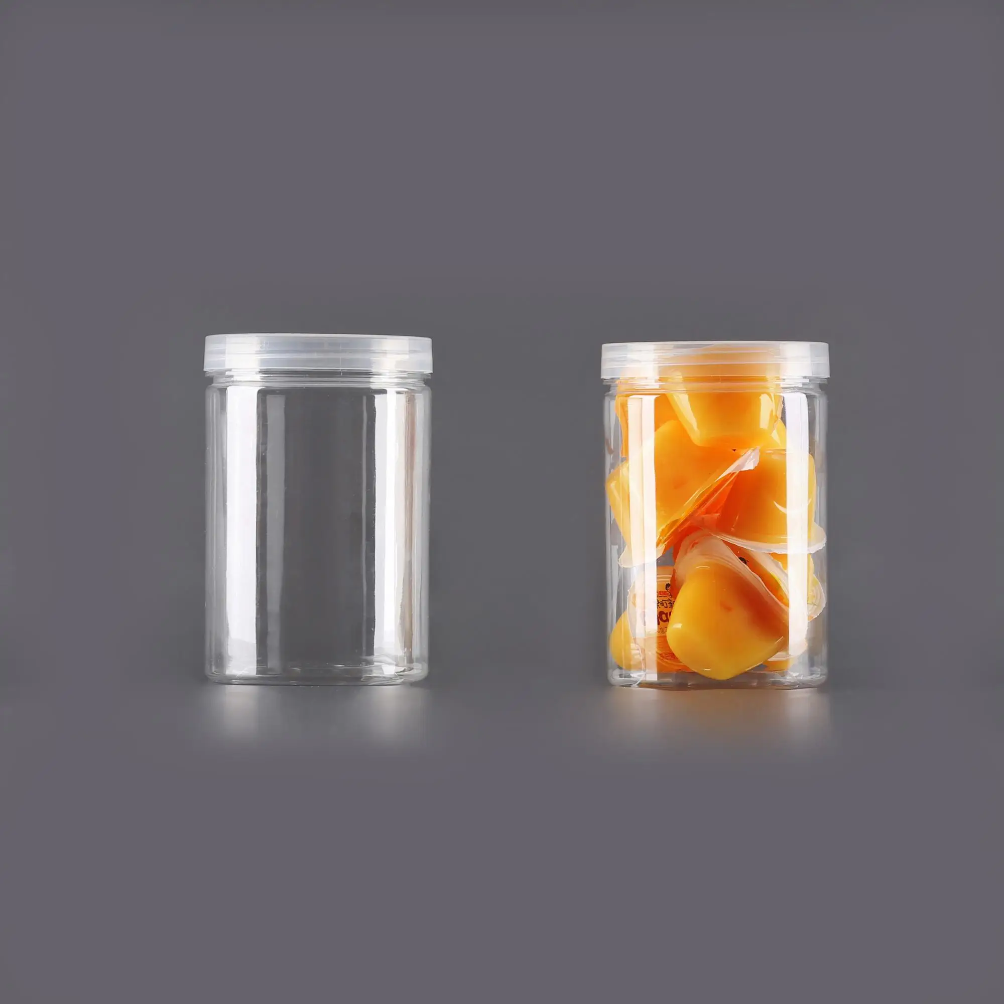 Factory Ready Stock 500ml PET Transparent round Plastic Bottle with Wide Mouth Black-White Lid Empty Food Cans for Skincare Use