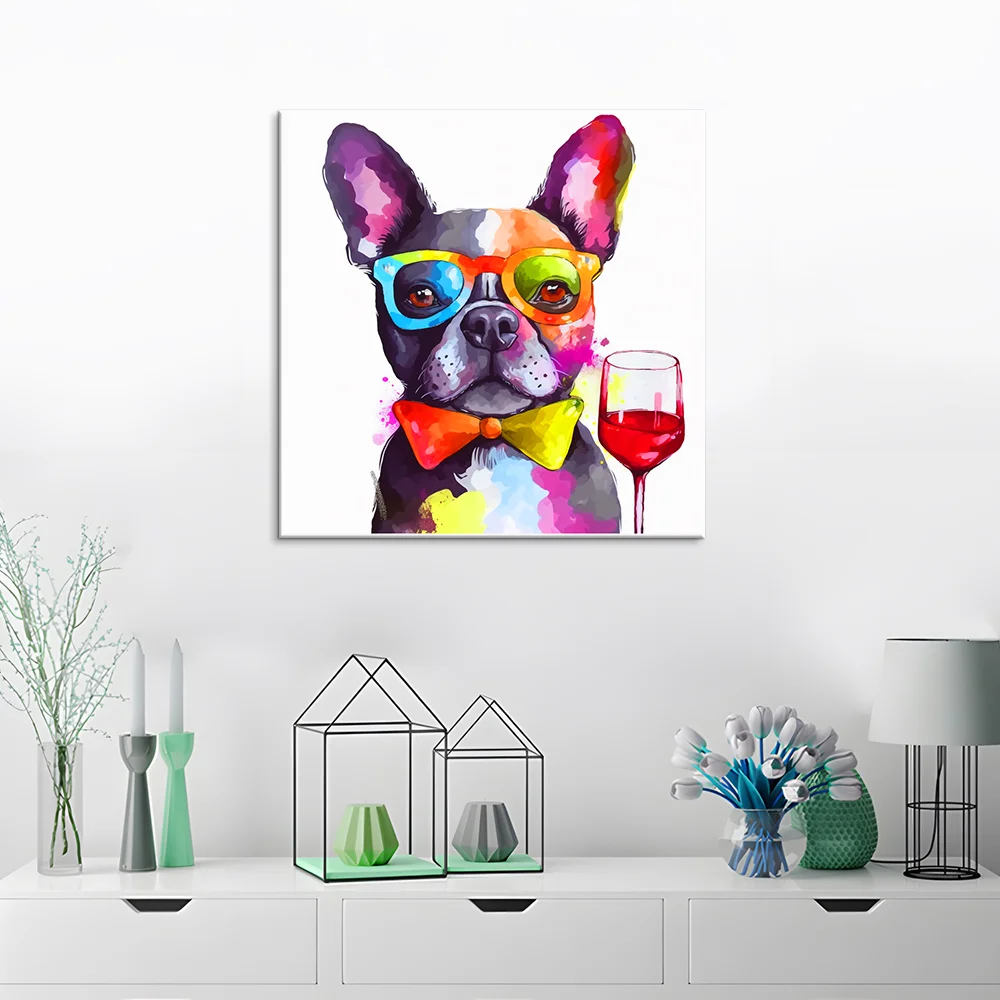 Custom DIY Animal Painting By Numbers Colorful Cat Oil Paint By Number Kits Room Decor Paintings and Wall arts