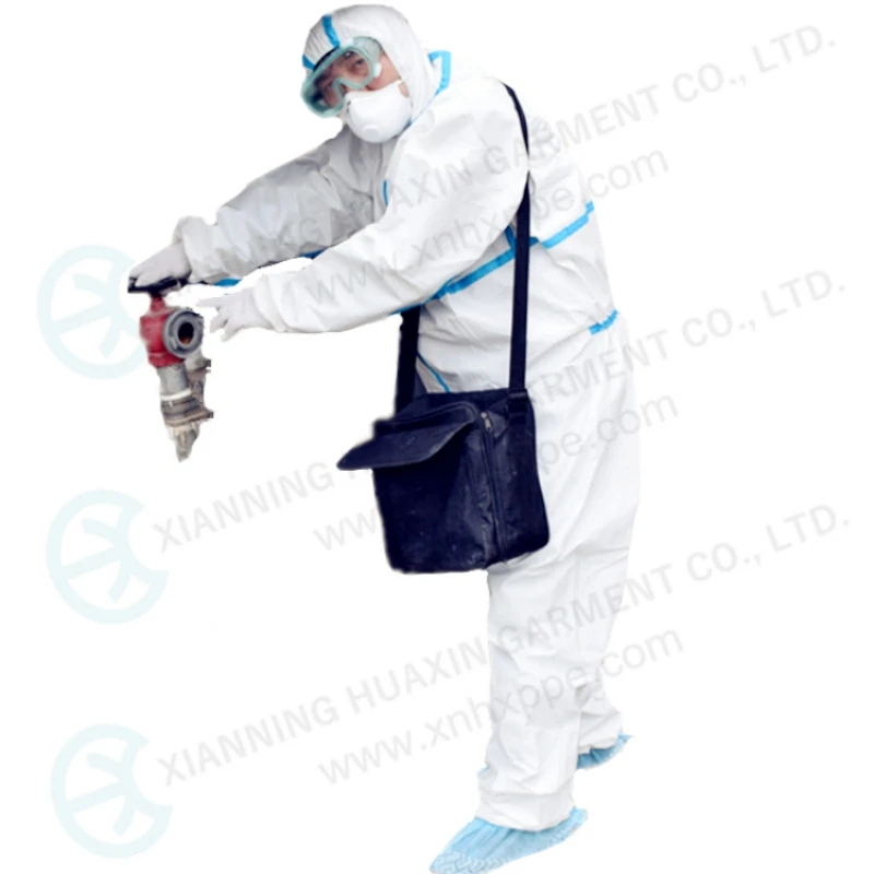 Blue  taped microporous coverall safety protected