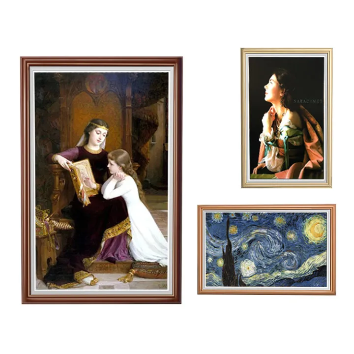 32 inch Smart Photo Frame Wooden lcd player advertising machine For Digital Art Painting Machine